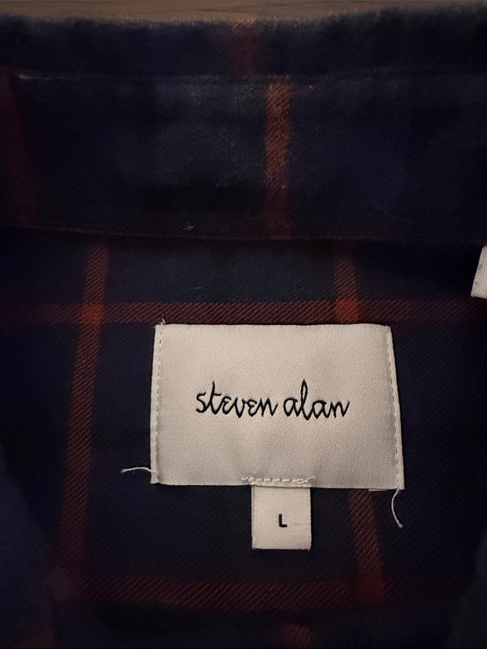 Steven Alan Navy Plaid Button-Up Shirt - Picture 2 of 2